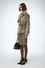 Elda - Grey Leather Jacket