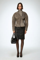 Briana - Grey Leather Jacket