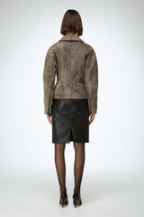 Briana - Grey Leather Jacket