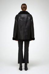 Dina - Black Shearling Coat