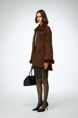 Dina - Tobacco Shearling Coat