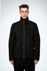Bastien - Black Suede Shearling Jacket