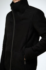 VSP - Bastien - Black Suede Shearling Jacket
