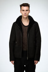 VSP - Bastien - Black Suede Shearling Jacket