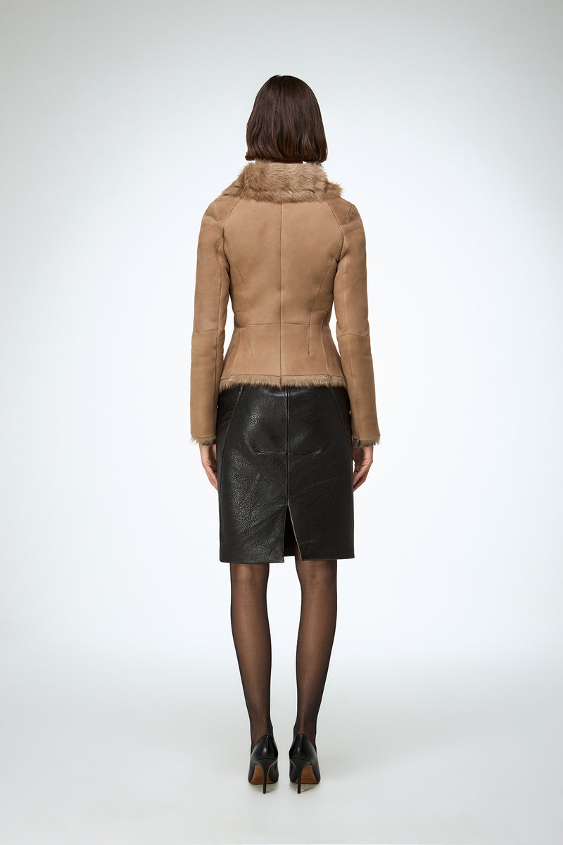 Vittoria - Sand Shearling Jacket
