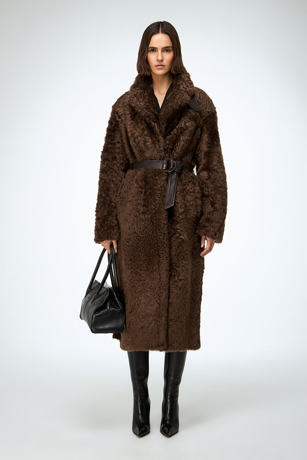 Gabrielle - Brown Shearling Coat