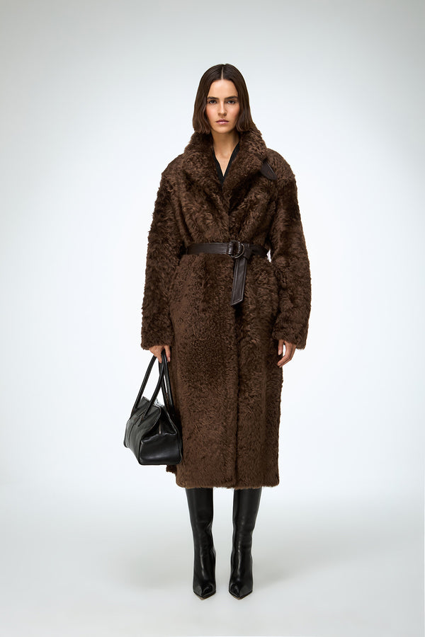 Gabrielle - Brown Shearling Coat