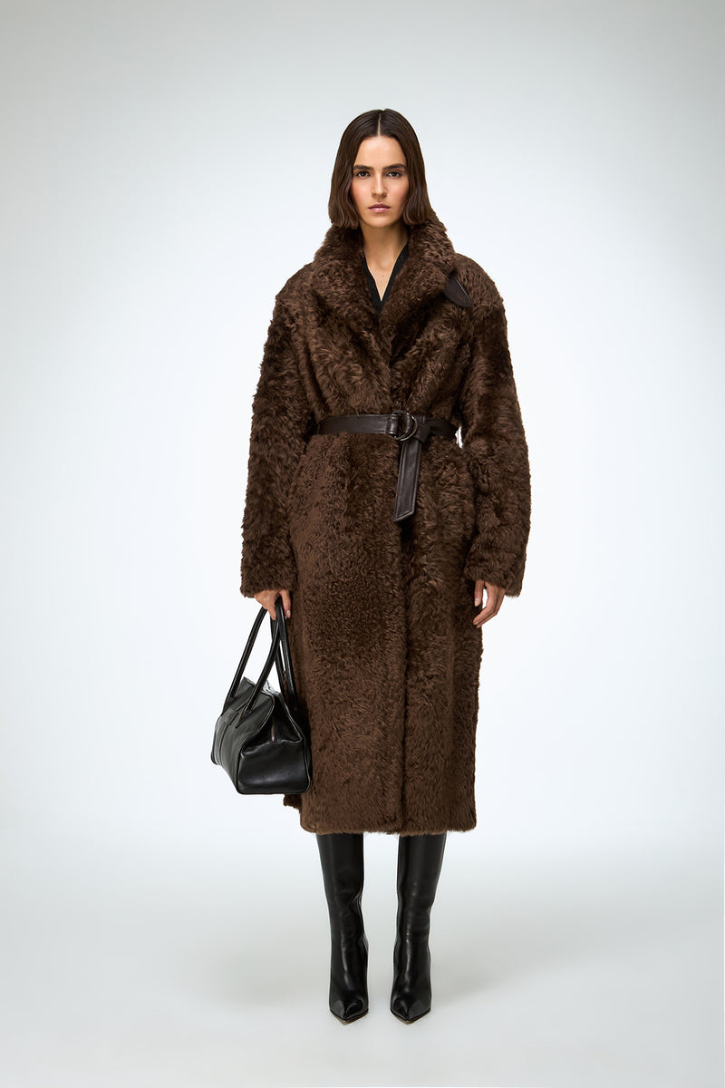 Gabrielle - Brown Shearling Coat