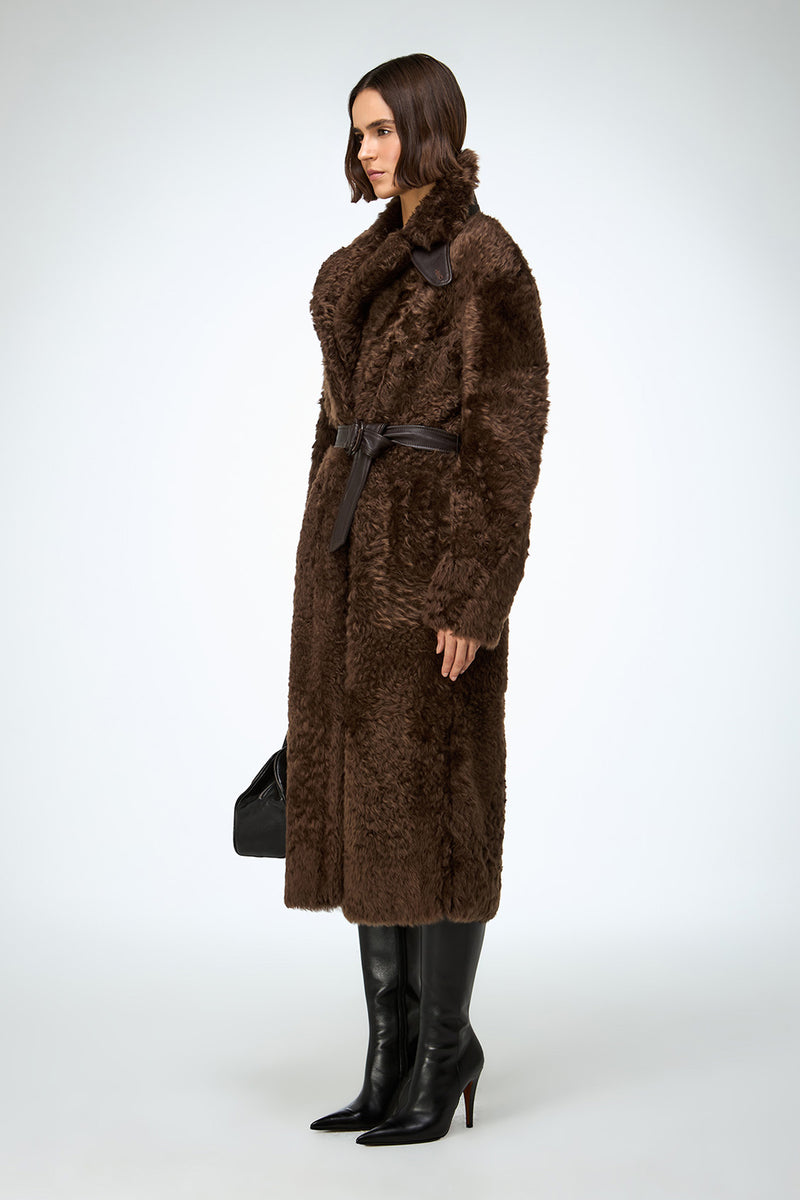 Gabrielle - Brown Shearling Coat