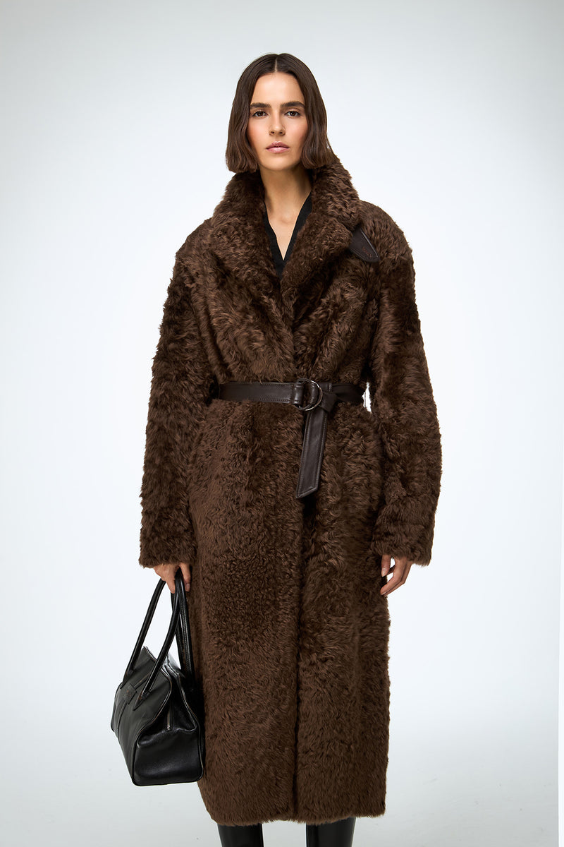 Gabrielle - Brown Shearling Coat