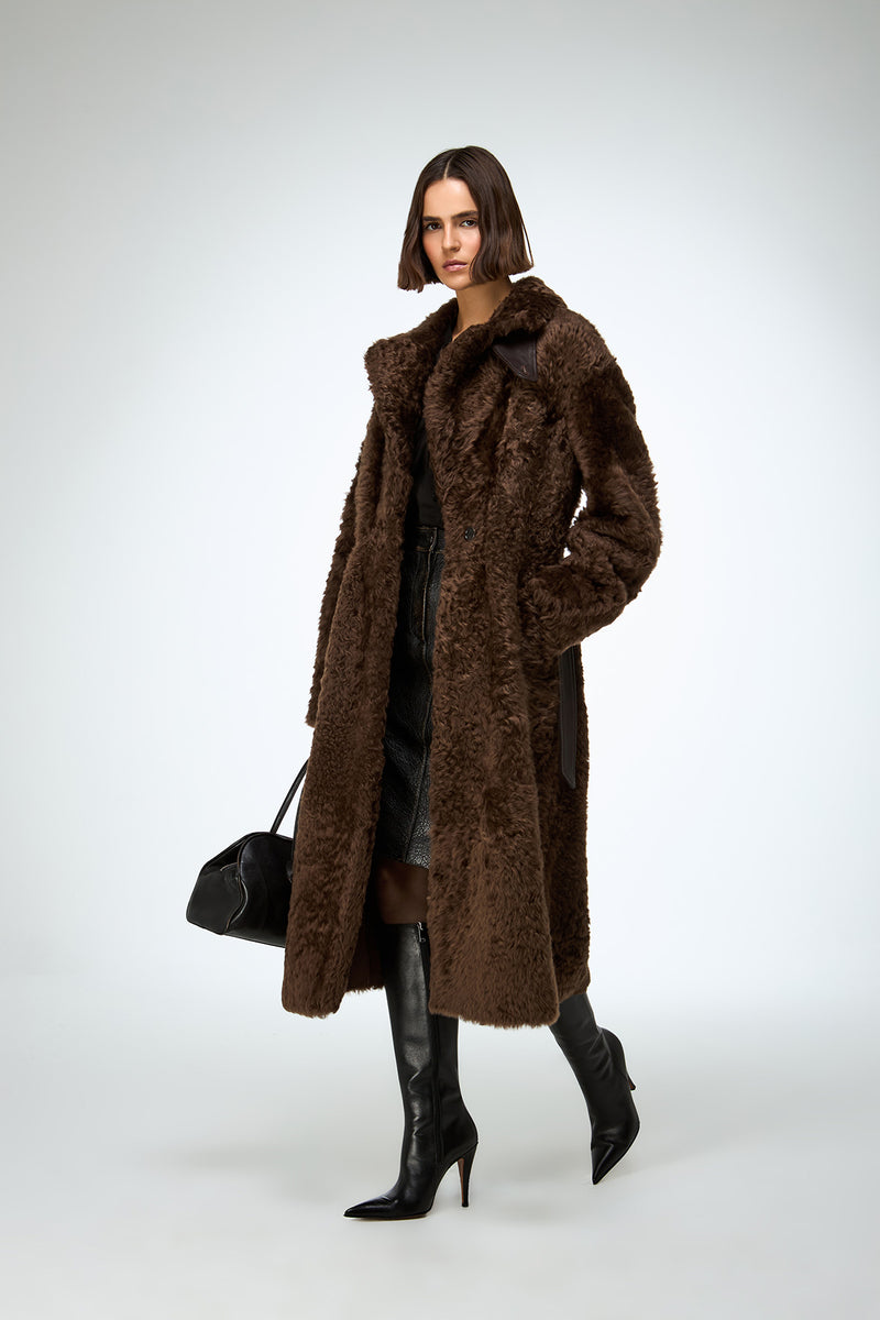 Gabrielle - Brown Shearling Coat