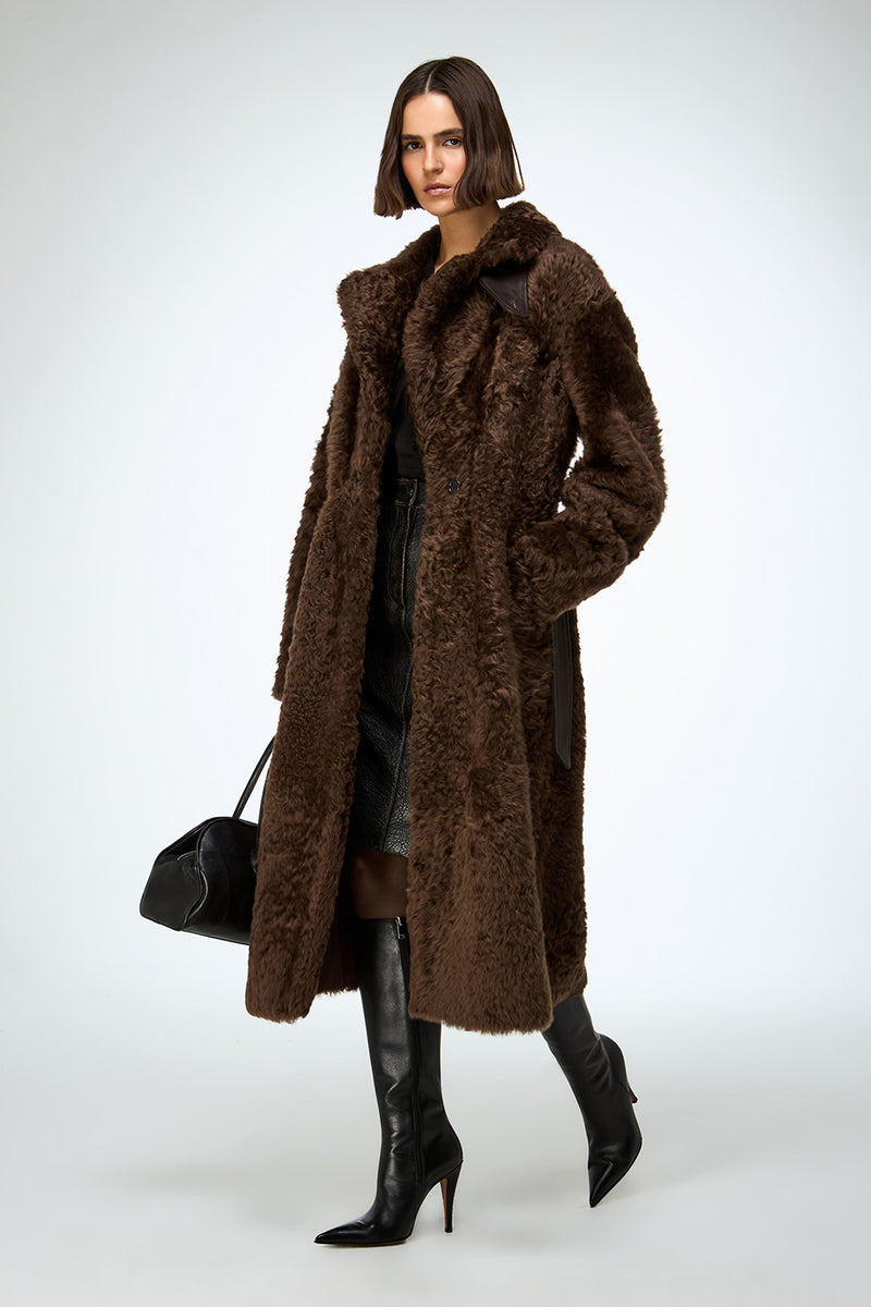 Gabrielle - Brown Shearling Coat
