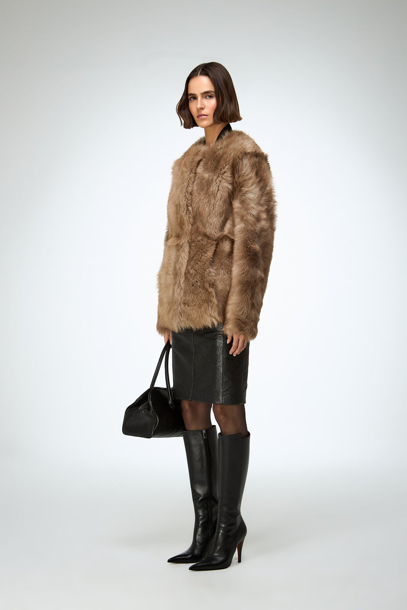 Florence - Sand Shearling Coat