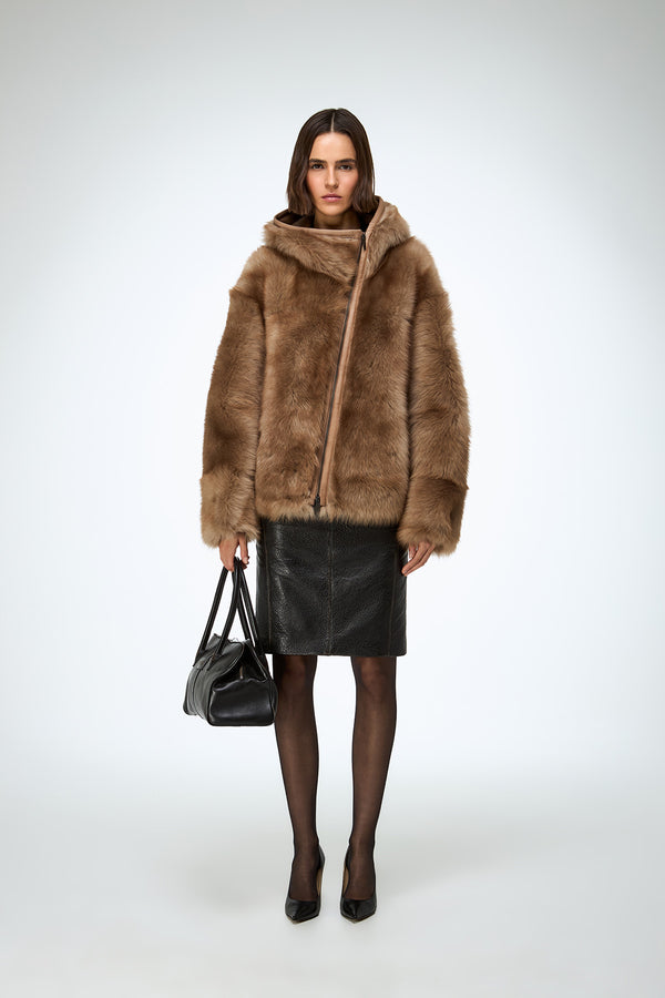 Linda - Sand Shearling Jacket