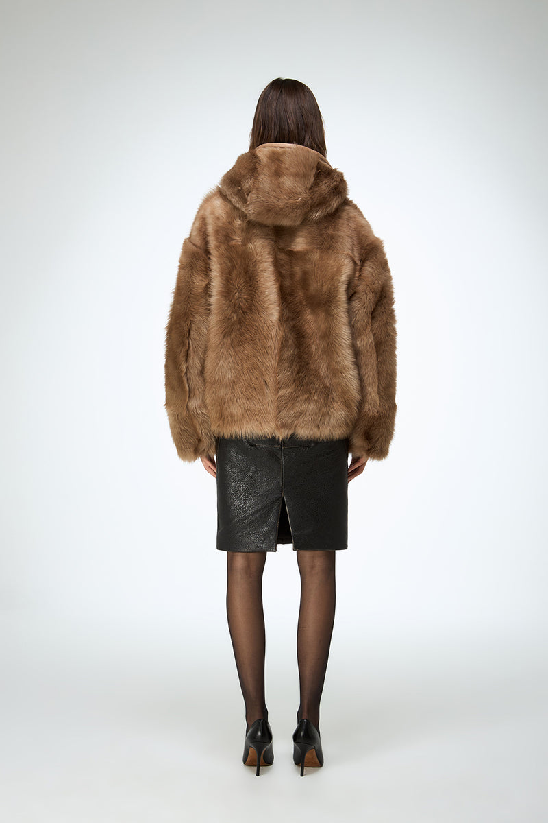 Linda - Sand Shearling Jacket