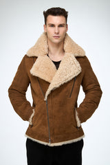 Tristan - Camel Shearling Jacket