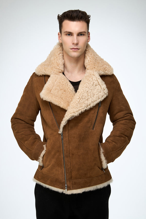 Tristan - Camel Shearling Jacket