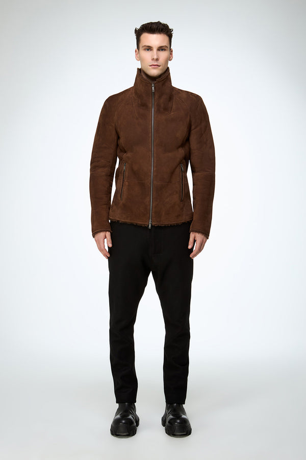 Bastien - Dark Brown Shearling Jacket