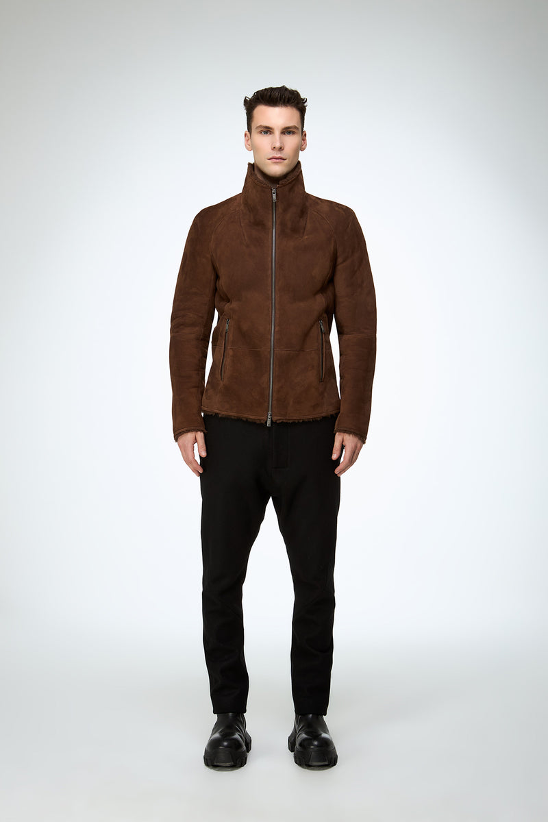 Bastien - Dark Brown Shearling Jacket