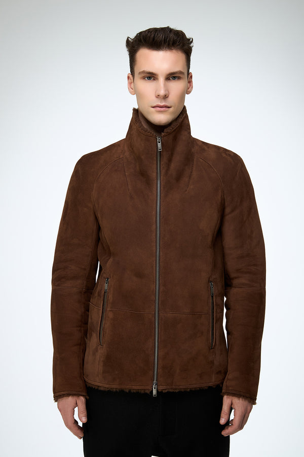 Bastien - Dark Brown Shearling Jacket