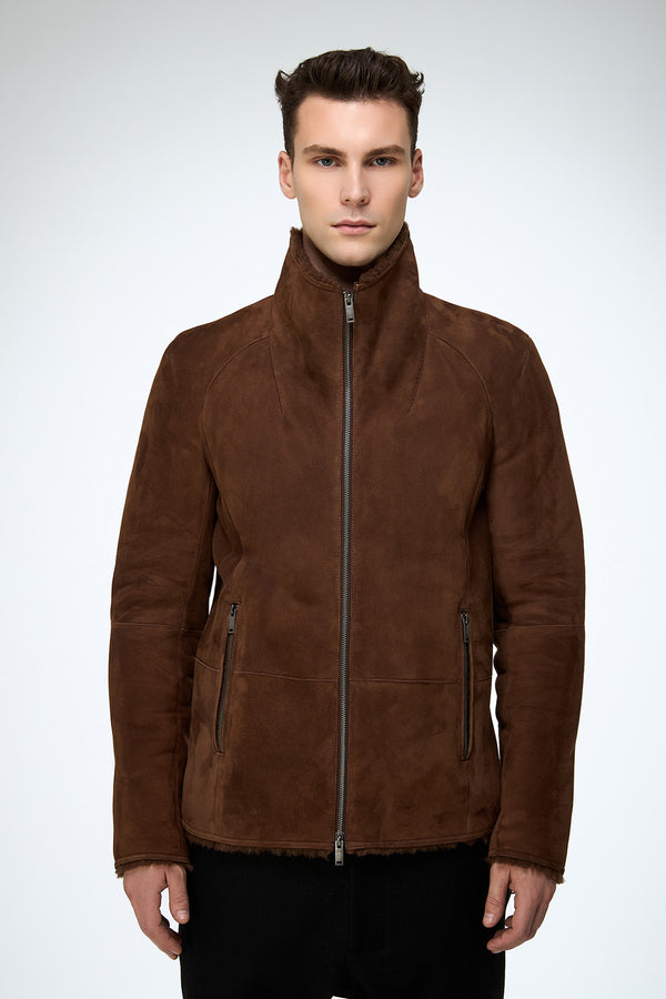 Bastien - Dark Brown Shearling Jacket