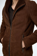 Bastien - Dark Brown Shearling Jacket