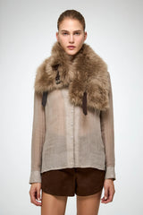 VSP - Jacotte - Desert Beige Leather Neckwarmer