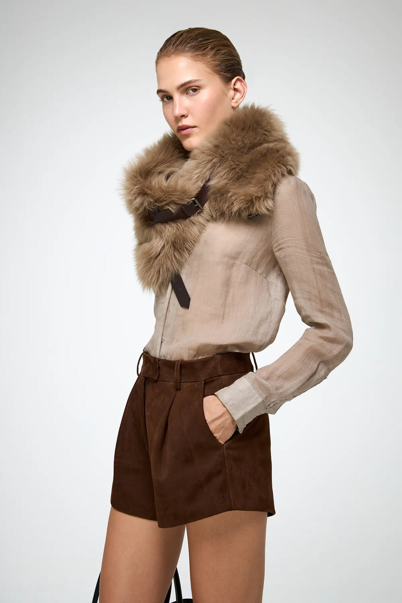 VSP - Jacotte - Desert Beige Leather Neckwarmer