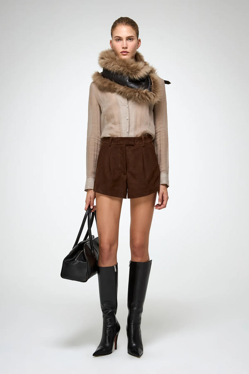 VSP - Jacotte - Desert Beige Leather Neckwarmer