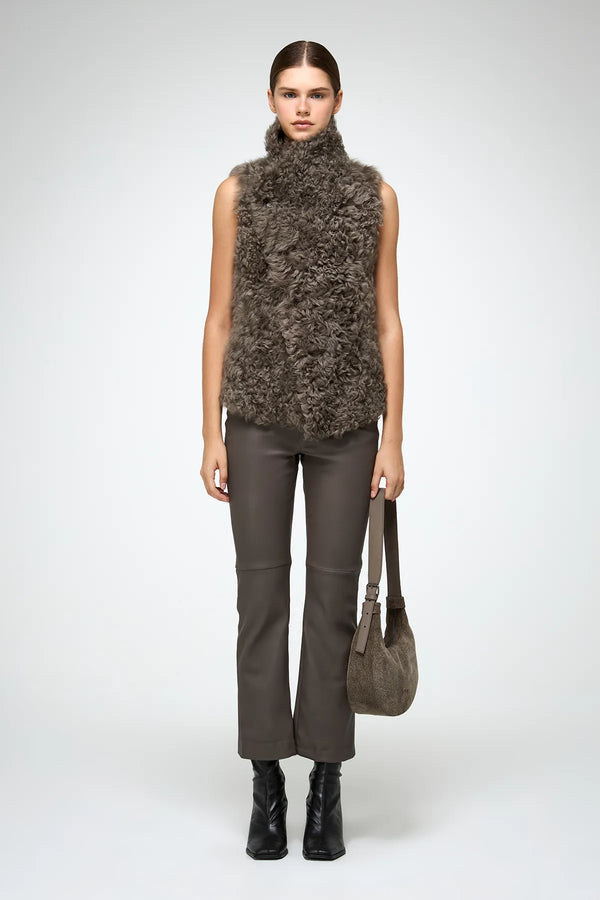 VSP - Solene - Stone Shearling Vest