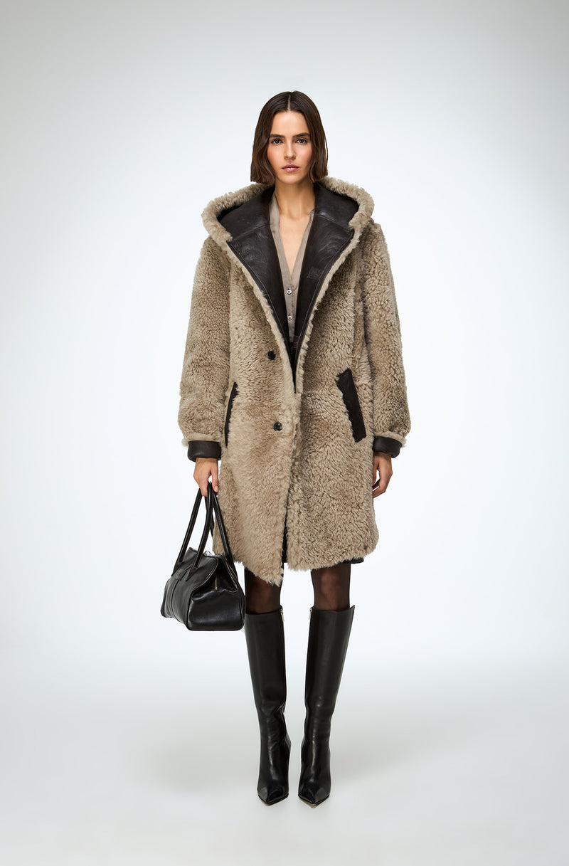 Fabiana - Stone Shearling Coat
