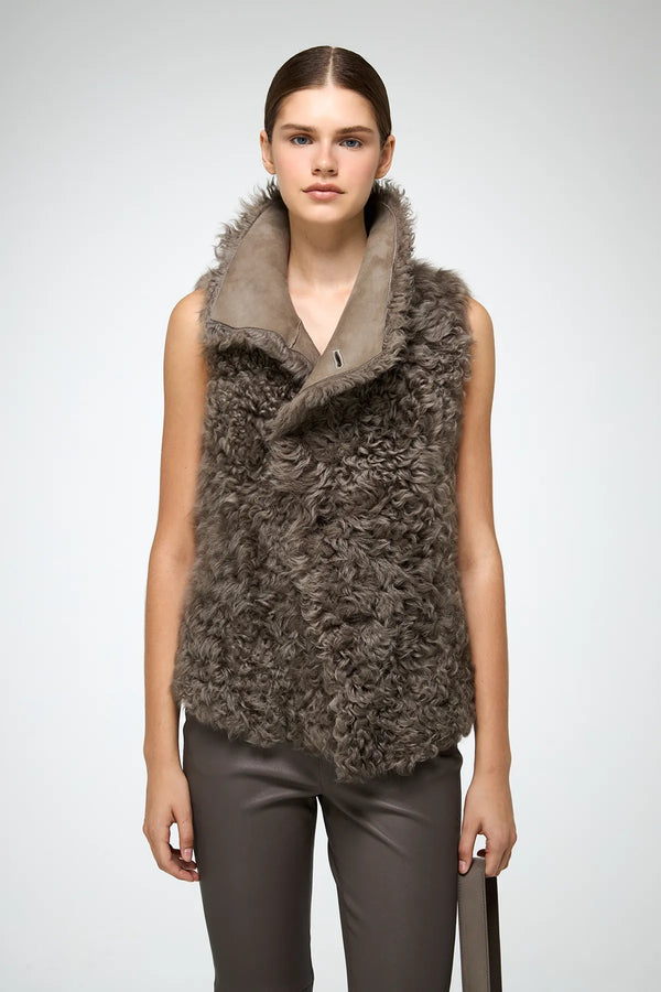 VSP - Solene - Stone Shearling Vest