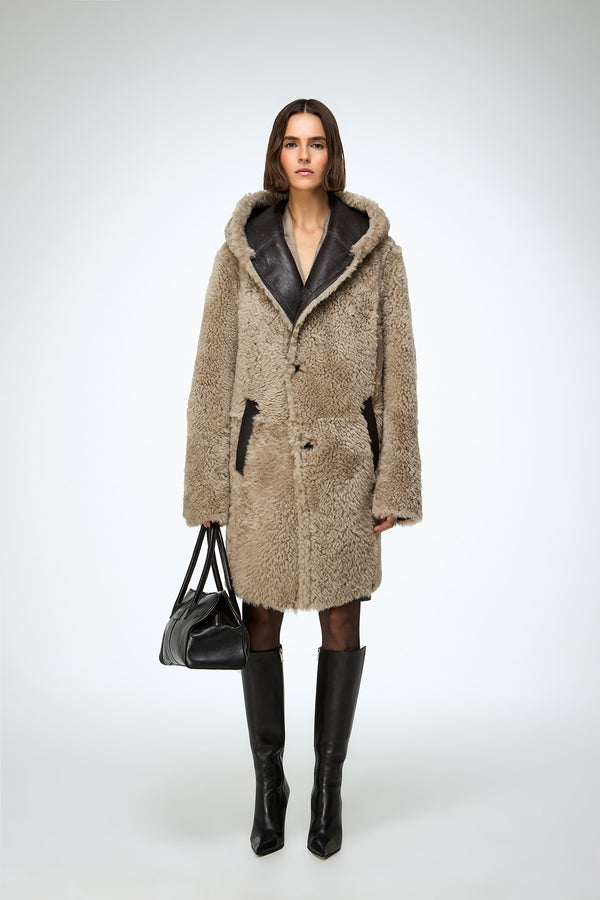 Fabiana - Stone Shearling Coat