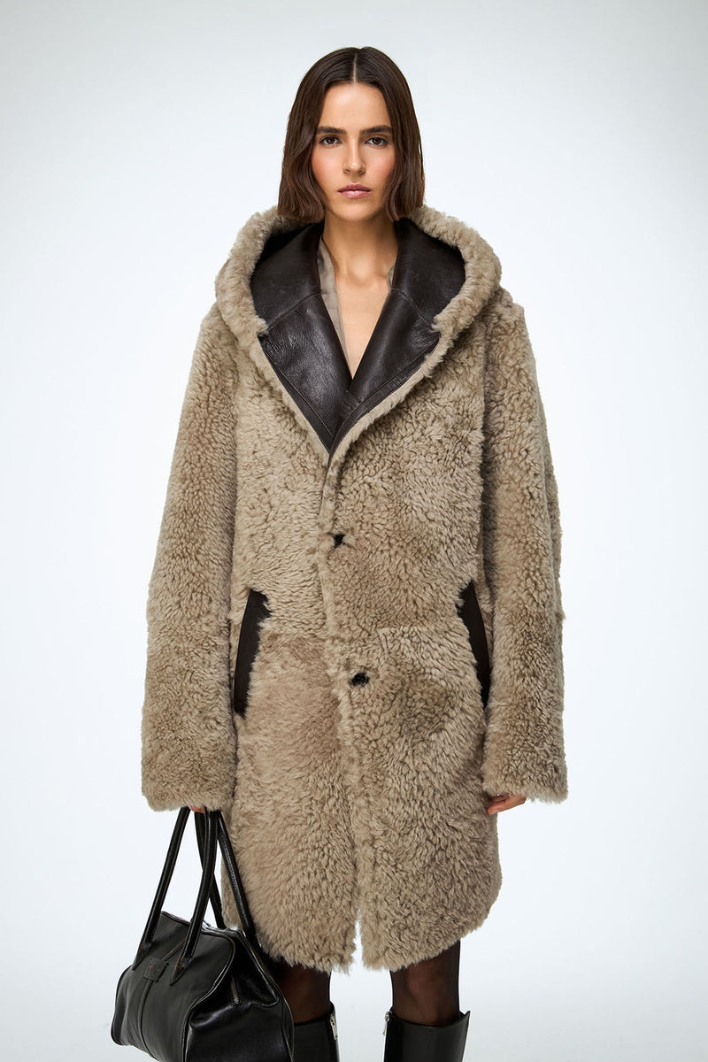 Fabiana - Stone Shearling Coat