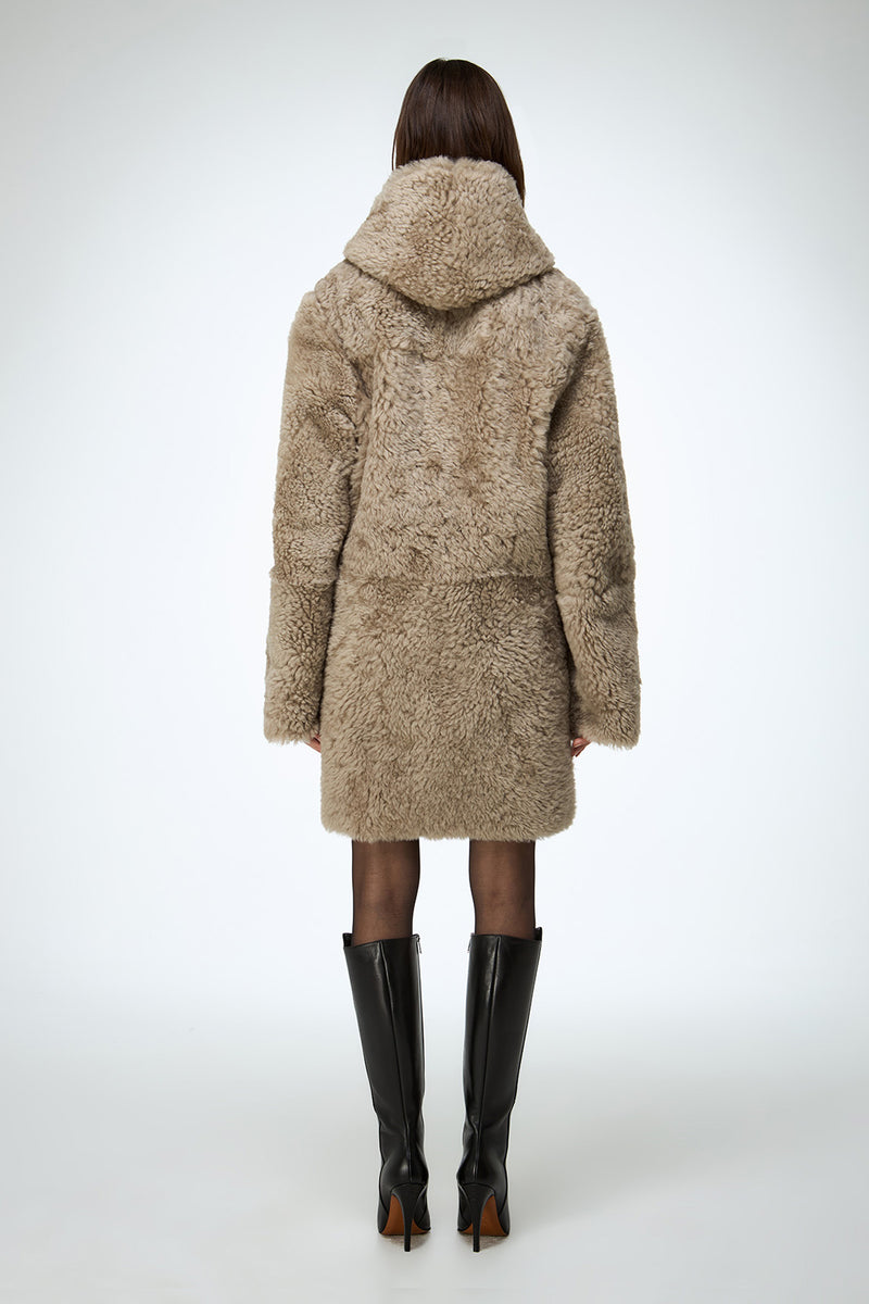 Fabiana - Stone Shearling Coat