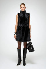 VSP - Siena - Black Shearling Vest