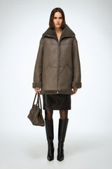 VSP - Dina - Stone Shearling Coat
