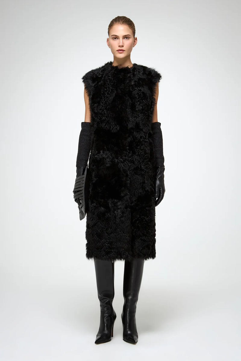 VSP - Mirella - Black Shearling Vest