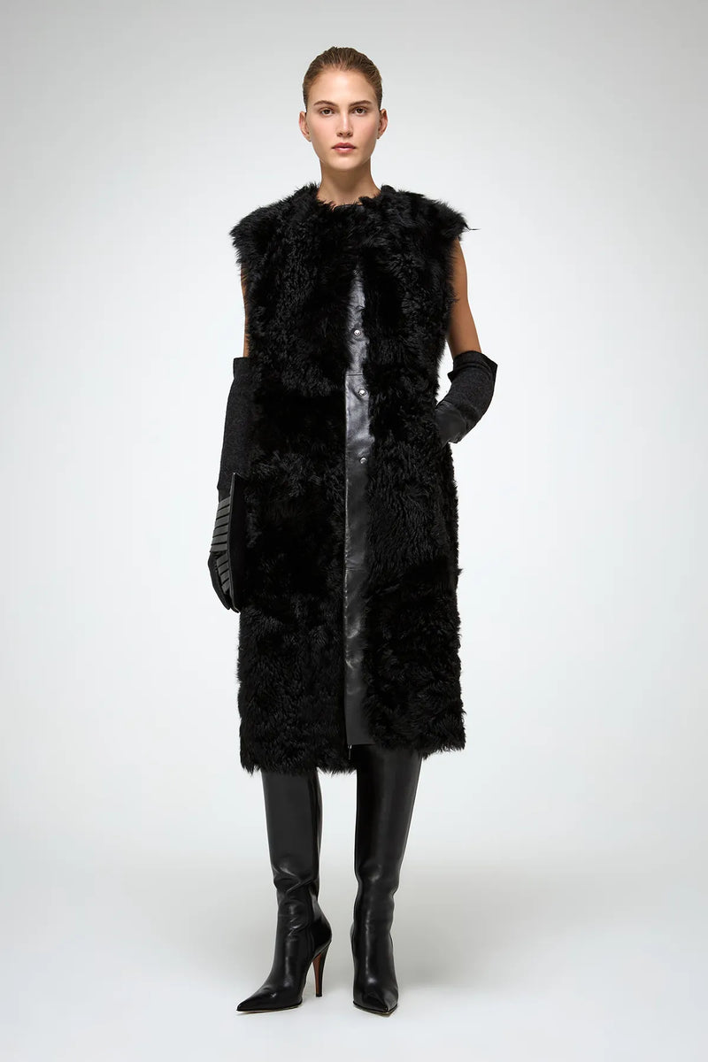 VSP - Mirella - Black Shearling Vest
