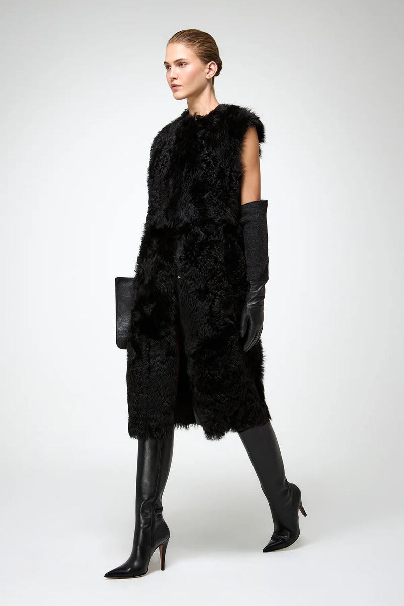 VSP - Mirella - Black Shearling Vest