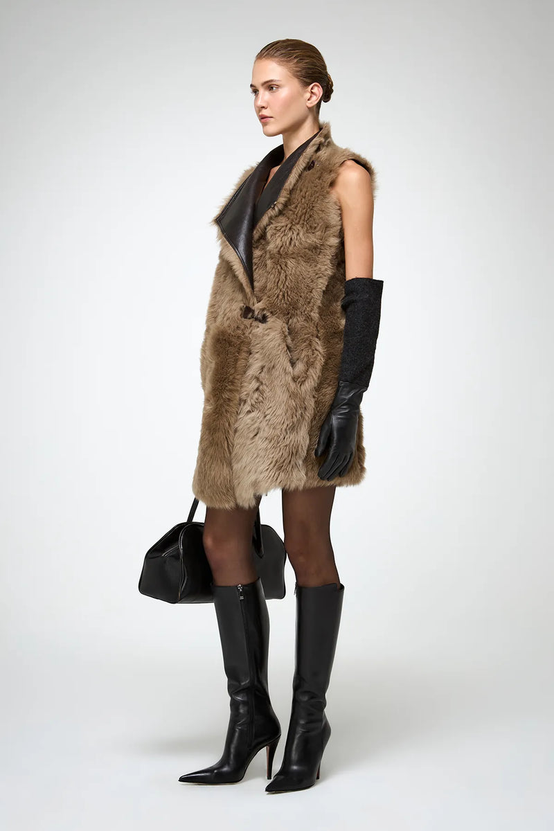 VSP - Siena - Desert Beige Shearling Vest