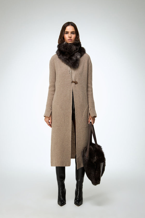 Jacotte - Dark Brown Leather Neckwarmer