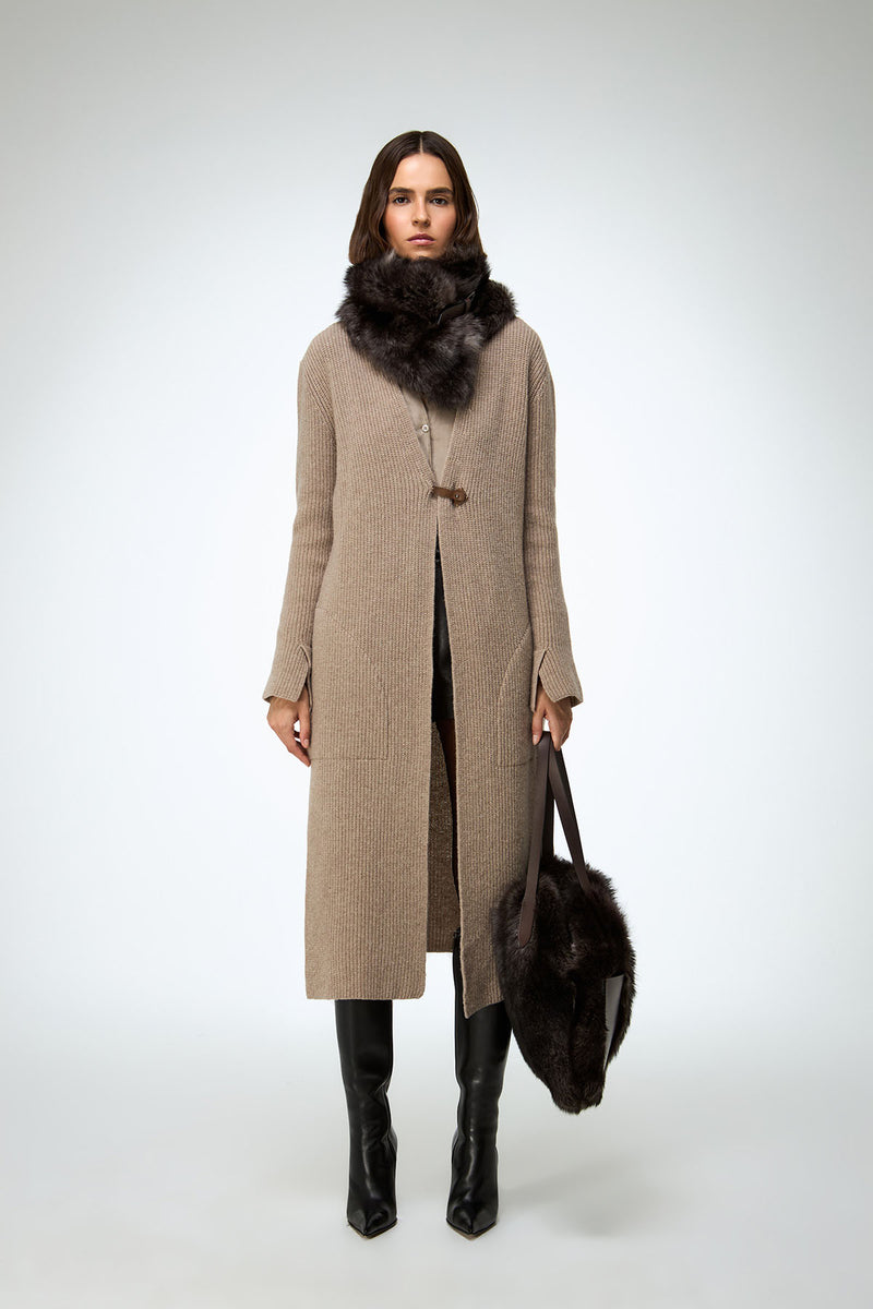 Jacotte - Dark Brown Leather Neckwarmer