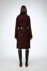 Lyza - Cherry Shearling Coat
