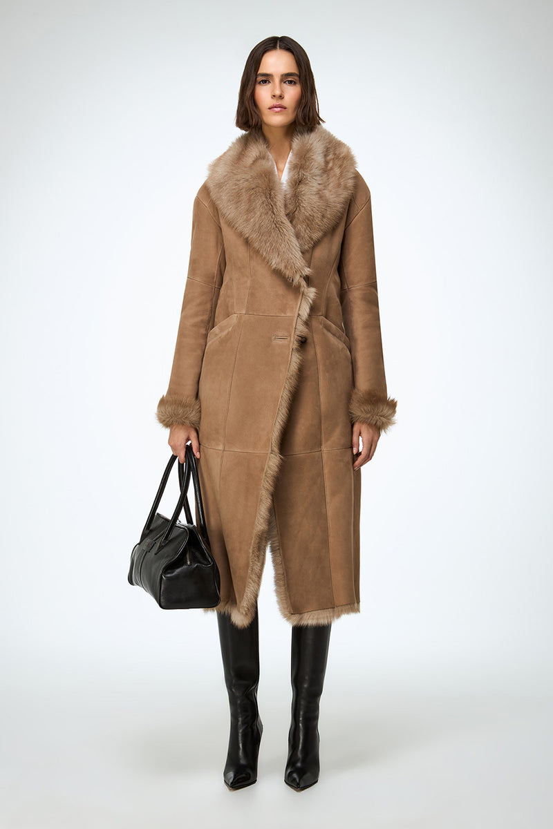 Rosanna - Sand Shearling Coat
