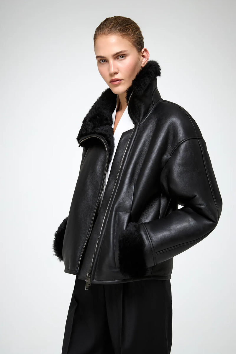VSP - Pia - Black Shearling Jacket
