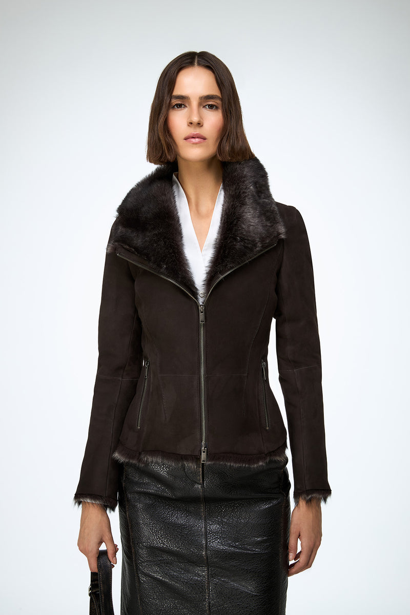 Vittoria - Brown Shearling Jacket