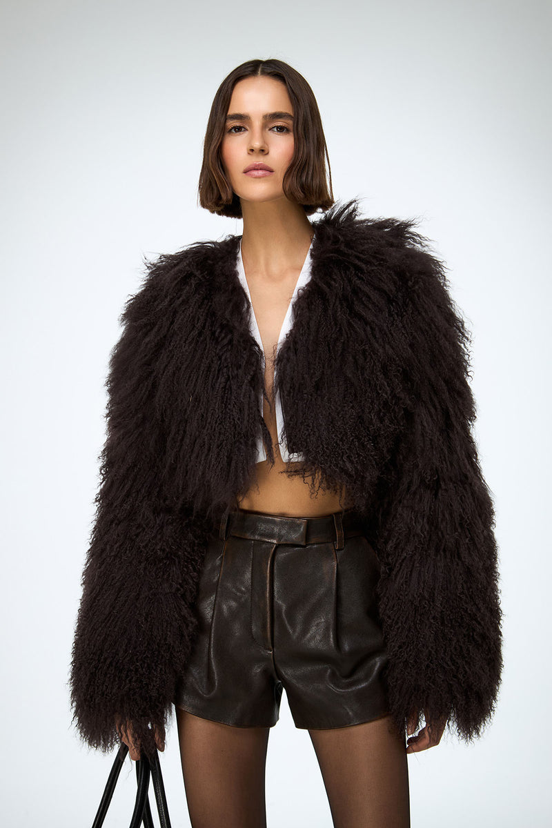Deborah - Brown Shearling Jacket