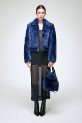 Thora - Blue Shearling Jacket