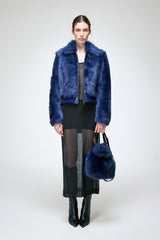 Thora - Blue Shearling Jacket